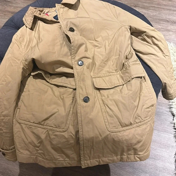 Tommy Hilfiger Tan puffer trench coat jacket Large - Picture 15 of 17